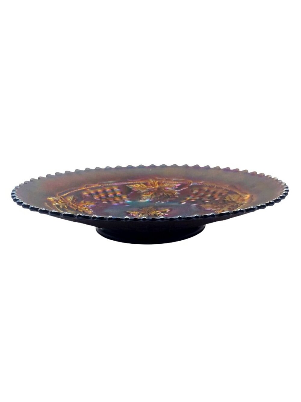 Northwood Carnival Glass Plate 7.5" Grape & Cable Amethyst Purple Antique 1910